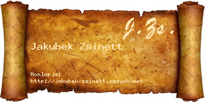 Jakubek Zsinett névjegykártya
